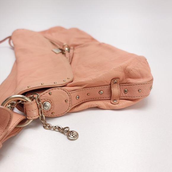 Hayden Harnett Handbag Salmon Coral Soft Leather Shoulder Bag Purse Twist Lock - Picture 8 of 8